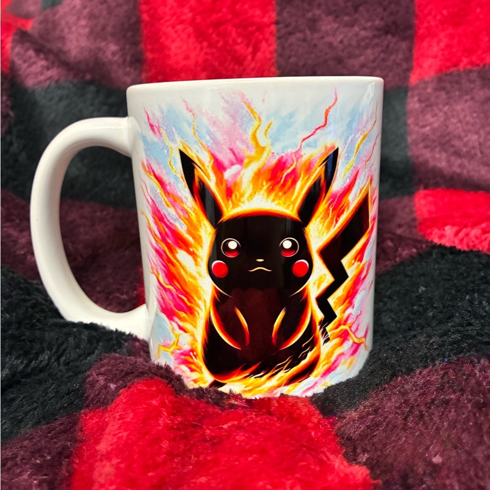 Pikachu Fire Mug - Black and Red